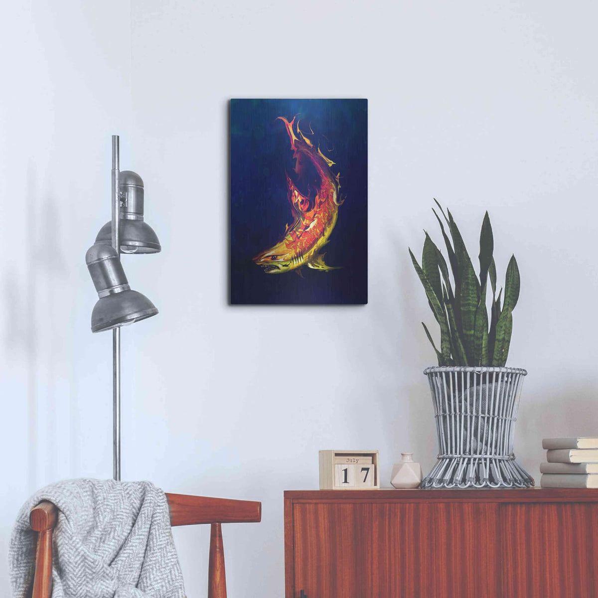 'Tiger Shark' by Michael Stewart – Metal Wall Art, 16x24 room view