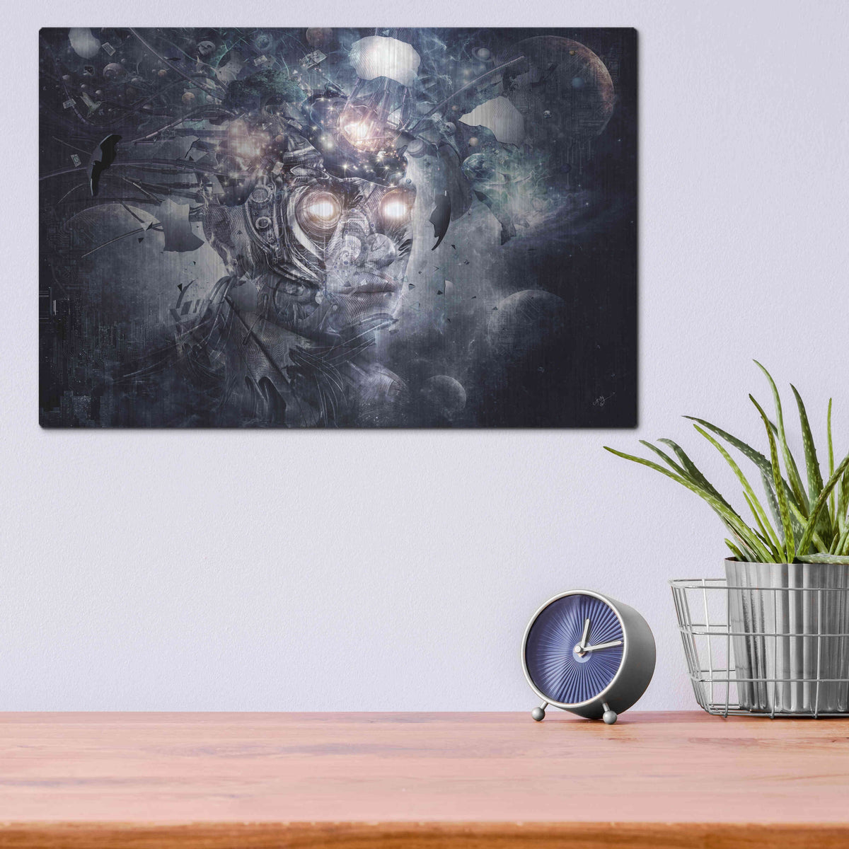 Luxe Metal Art 'Reconstruction' by Cameron Gray, Metal Wall Art,16x12