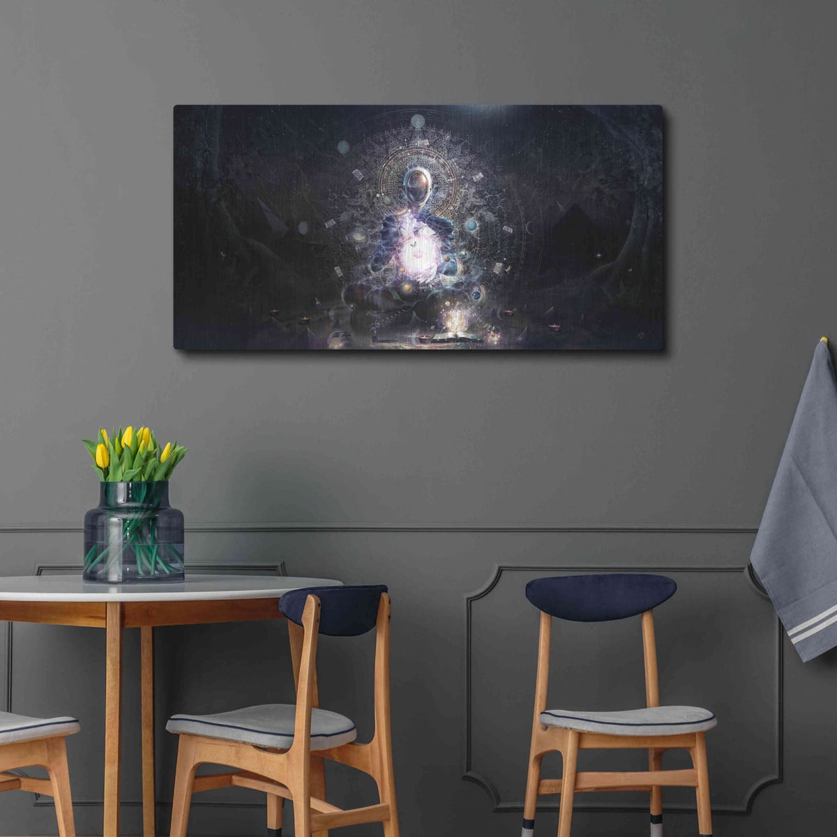 'Cosmic Ritual' by Cameron Gray – Metal Wall Art, 48x24 room view