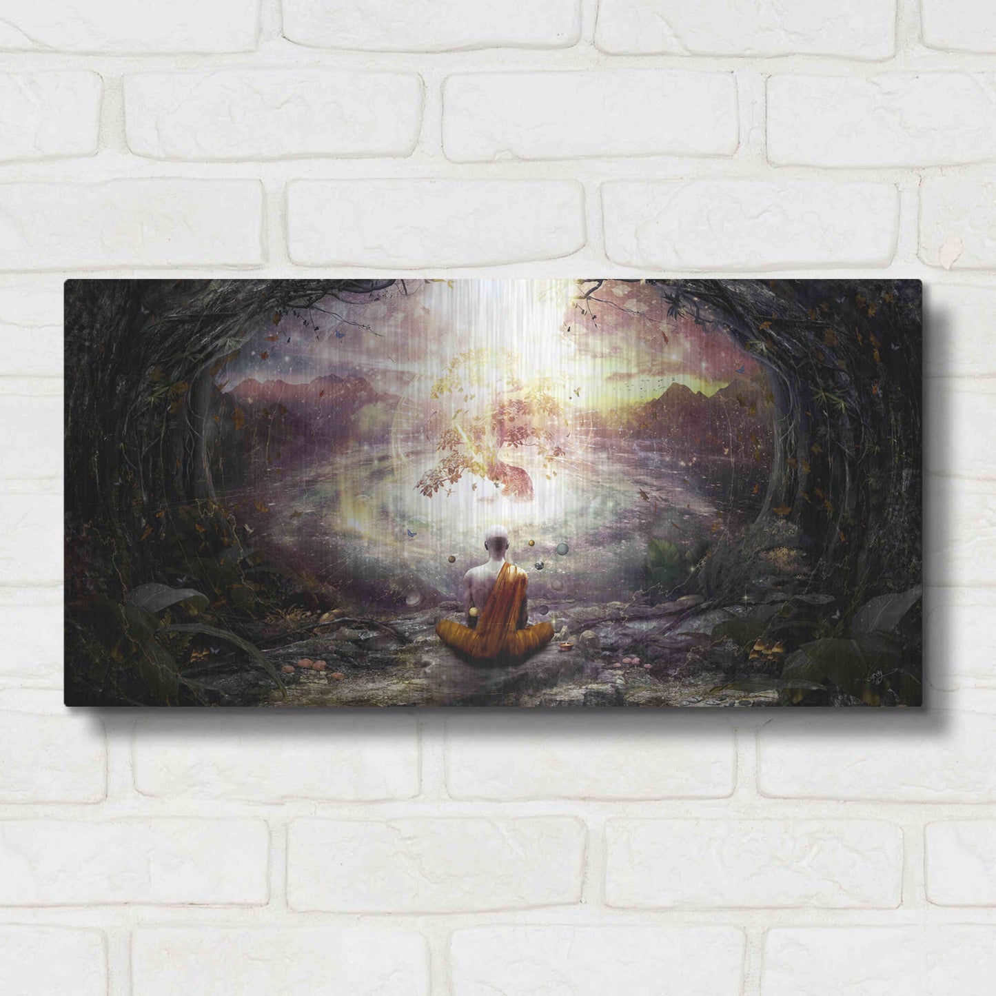 Luxe Metal Art 'Nature and Time' by Cameron Gray, Metal Wall Art,24x12