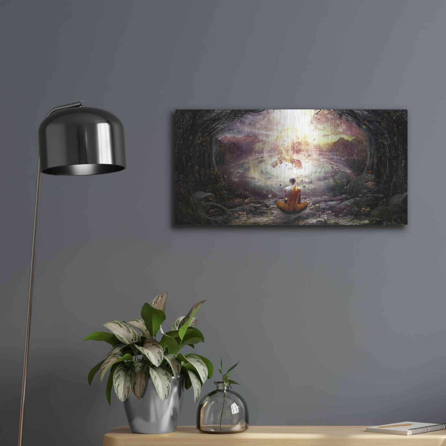 Luxe Metal Art 'Nature and Time' by Cameron Gray, Metal Wall Art,24x12
