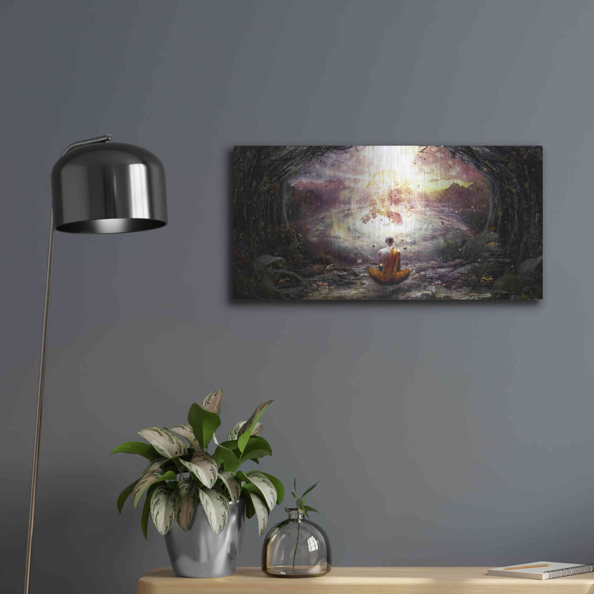 Luxe Metal Art 'Nature and Time' by Cameron Gray, Metal Wall Art,24x12
