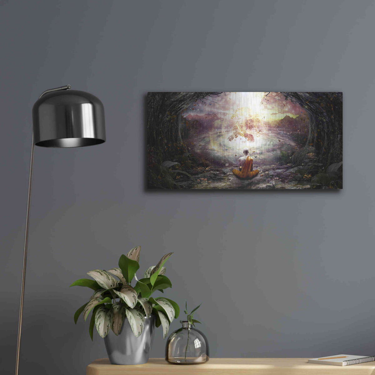 Luxe Metal Art 'Nature and Time' by Cameron Gray, Metal Wall Art,24x12