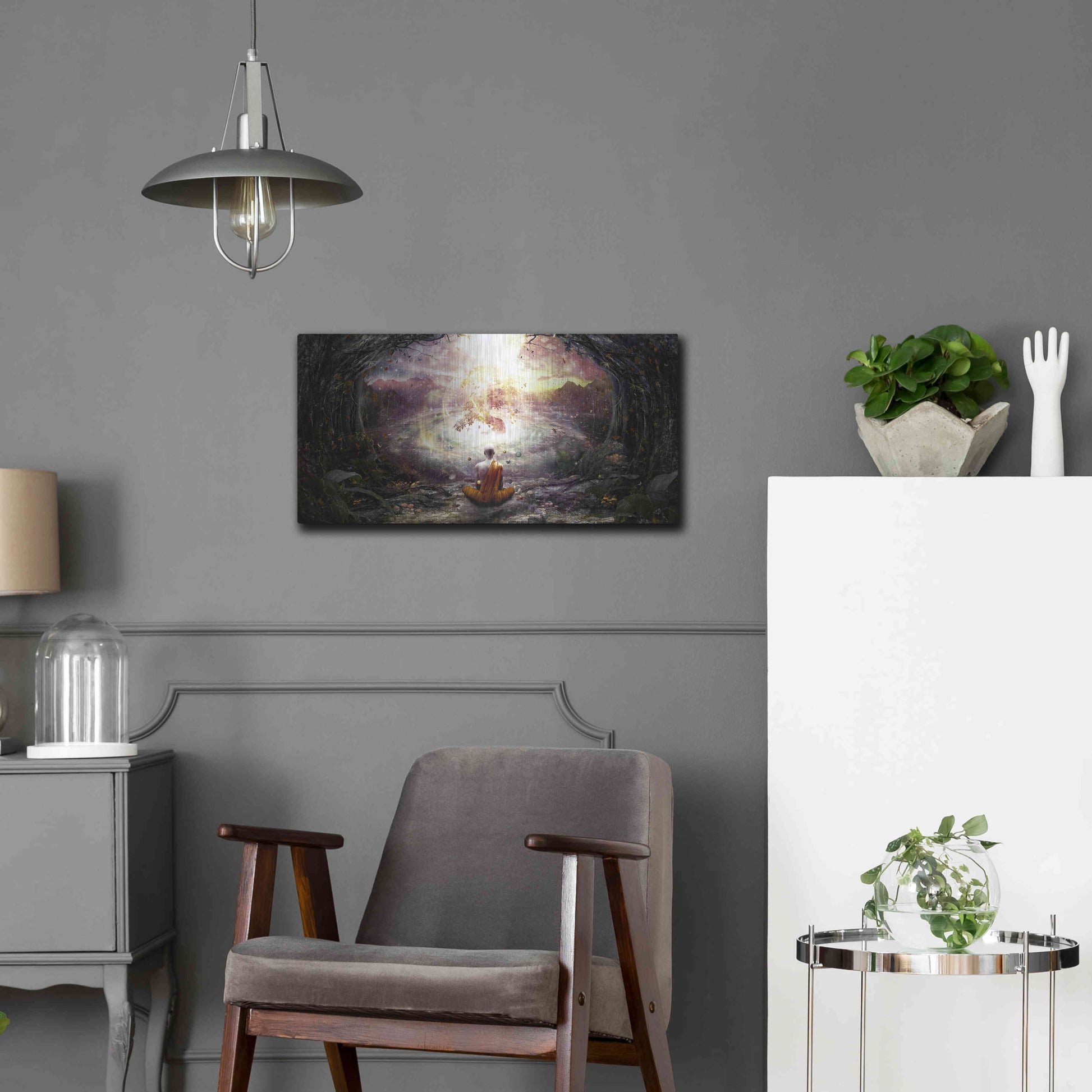 Luxe Metal Art 'Nature and Time' by Cameron Gray, Metal Wall Art,24x12