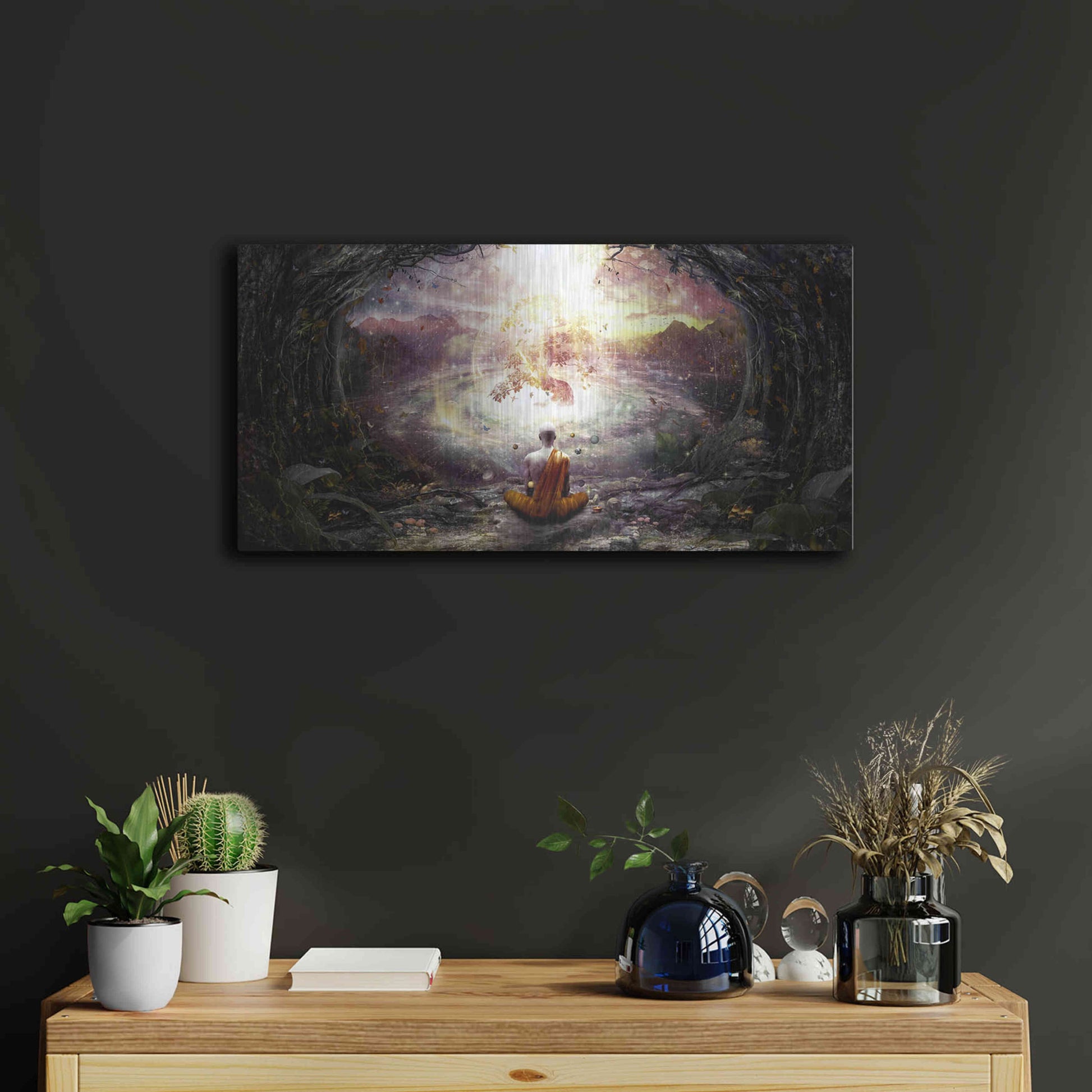 Luxe Metal Art 'Nature and Time' by Cameron Gray, Metal Wall Art,24x12