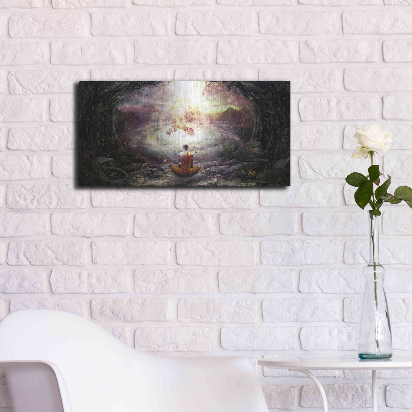 Luxe Metal Art 'Nature and Time' by Cameron Gray, Metal Wall Art,24x12