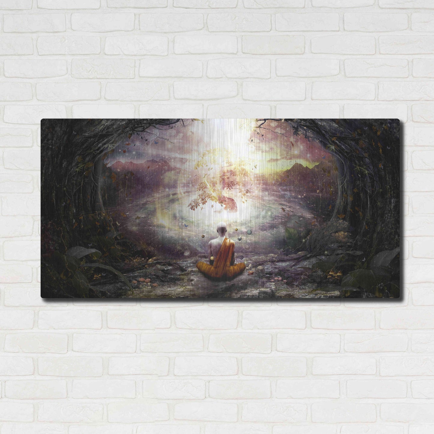 Luxe Metal Art 'Nature and Time' by Cameron Gray, Metal Wall Art,48x24