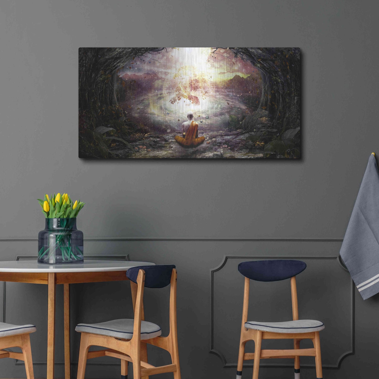 Luxe Metal Art 'Nature and Time' by Cameron Gray, Metal Wall Art,48x24