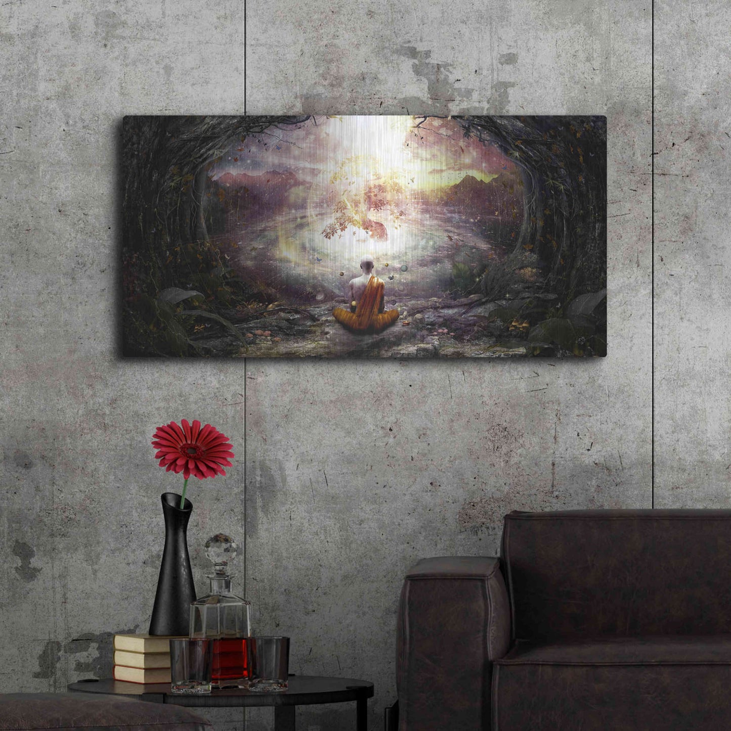 Luxe Metal Art 'Nature and Time' by Cameron Gray, Metal Wall Art,48x24