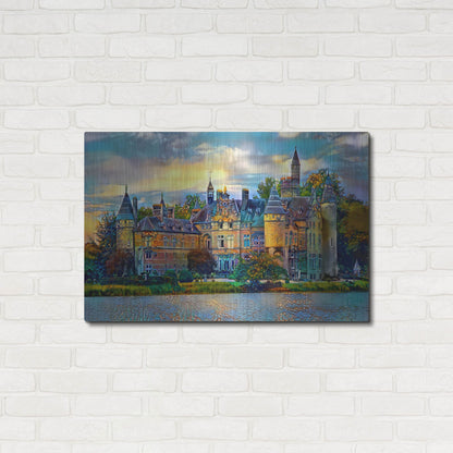 Luxe Metal Art 'Antwerp Belgium Bornhem Castle' by Pedro Gavidia, Metal Wall Art,36x24