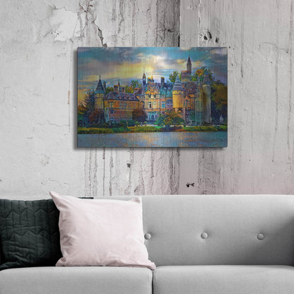 Luxe Metal Art 'Antwerp Belgium Bornhem Castle' by Pedro Gavidia, Metal Wall Art,36x24