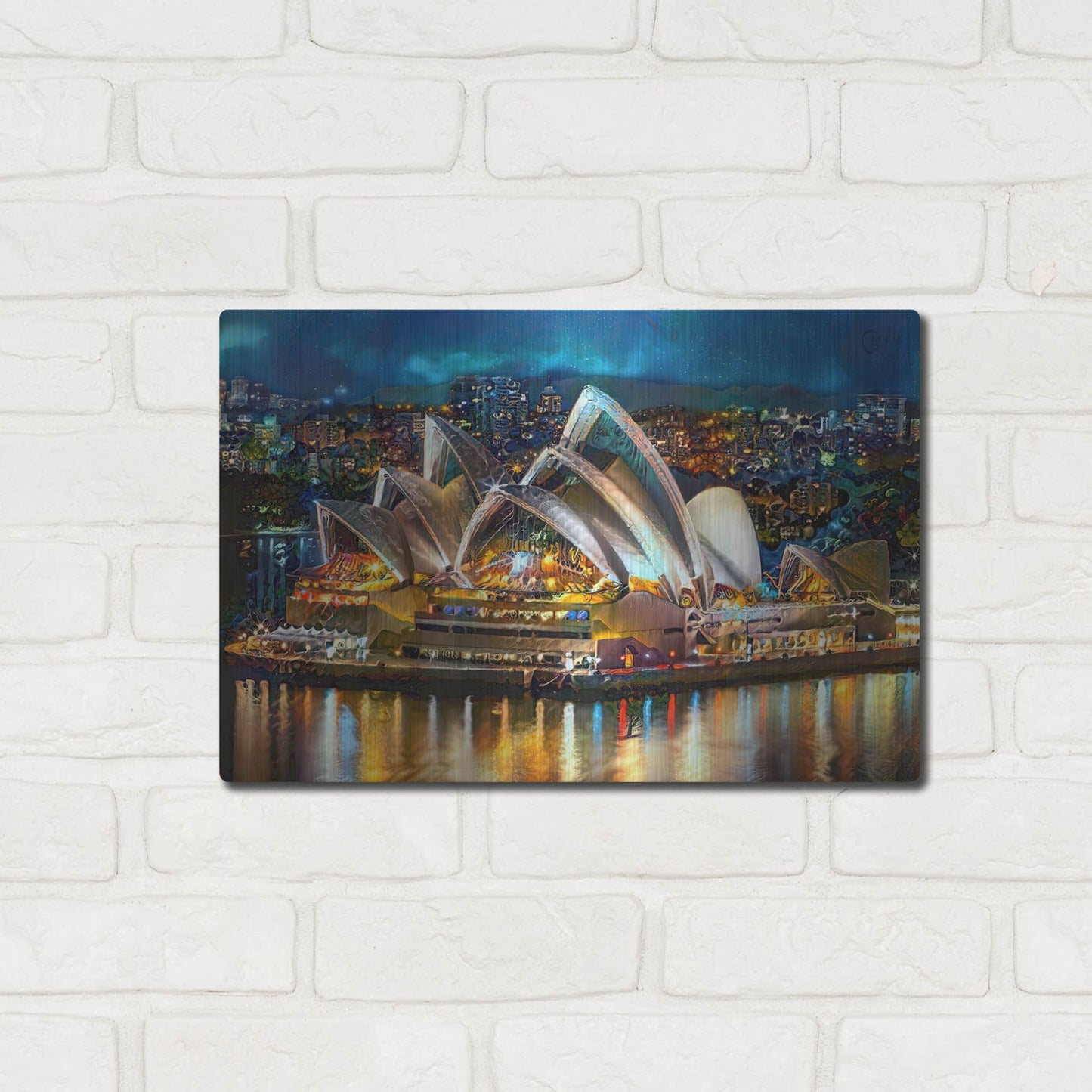Luxe Metal Art 'Australia Sydney Opera House' by Pedro Gavidia, Metal Wall Art,16x12