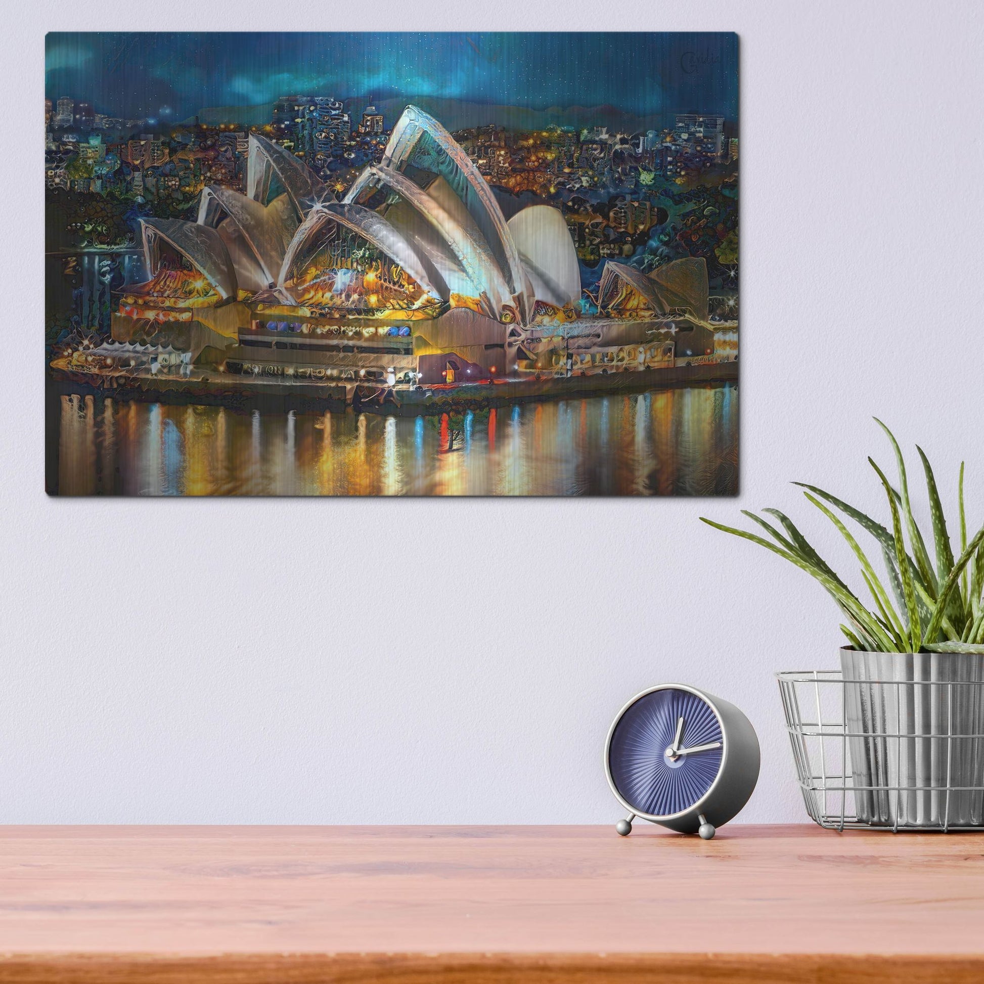Luxe Metal Art 'Australia Sydney Opera House' by Pedro Gavidia, Metal Wall Art,16x12