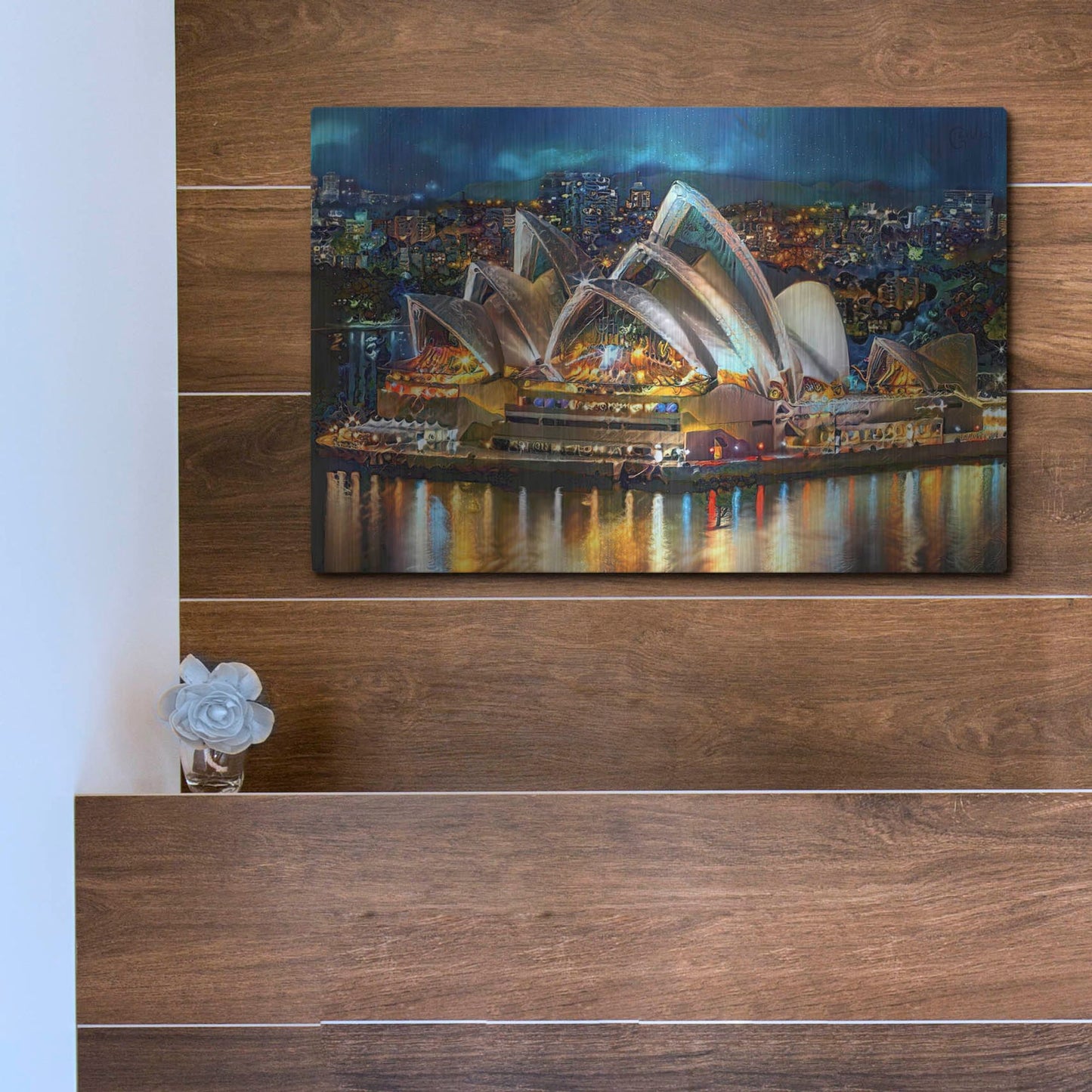 Luxe Metal Art 'Australia Sydney Opera House' by Pedro Gavidia, Metal Wall Art,16x12