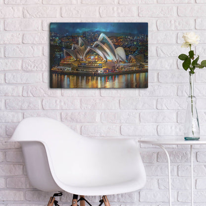 Luxe Metal Art 'Australia Sydney Opera House' by Pedro Gavidia, Metal Wall Art,24x16