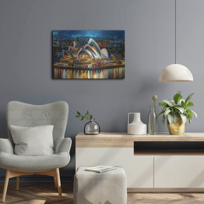 Luxe Metal Art 'Australia Sydney Opera House' by Pedro Gavidia, Metal Wall Art,24x16