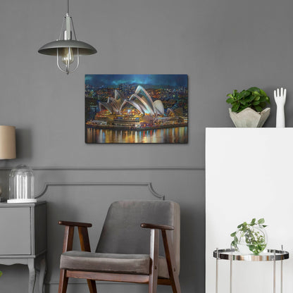 Luxe Metal Art 'Australia Sydney Opera House' by Pedro Gavidia, Metal Wall Art,24x16