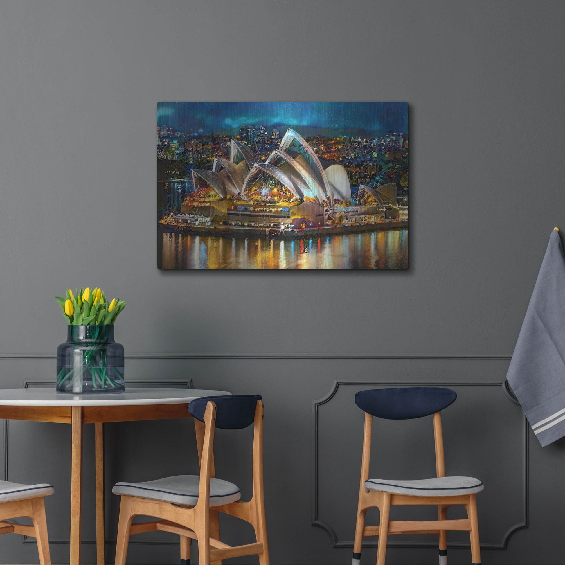 Luxe Metal Art 'Australia Sydney Opera House' by Pedro Gavidia, Metal Wall Art,36x24