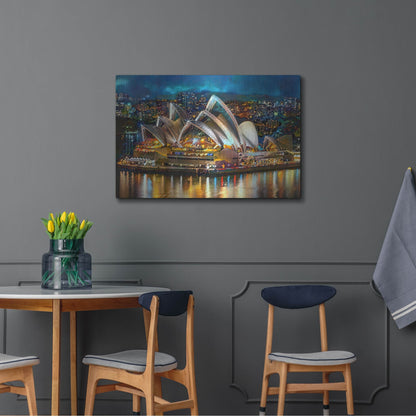 Luxe Metal Art 'Australia Sydney Opera House' by Pedro Gavidia, Metal Wall Art,36x24