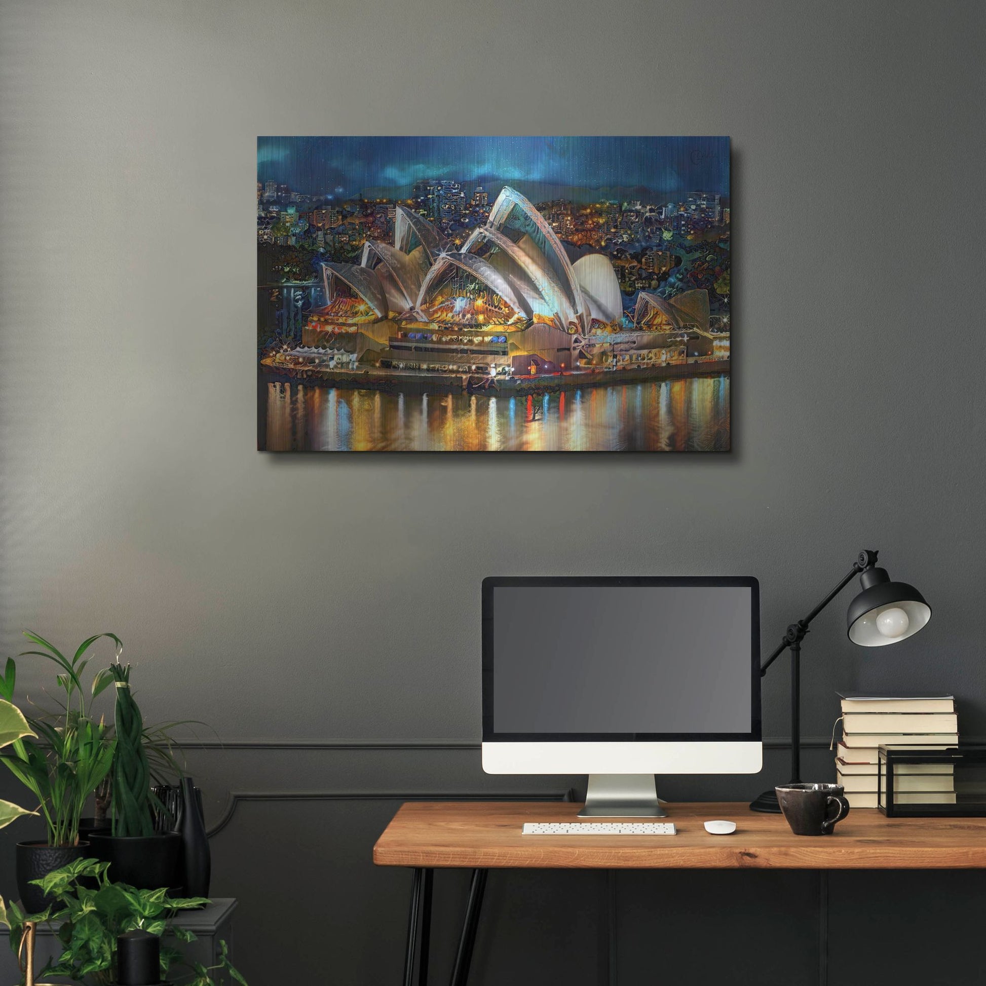 Luxe Metal Art 'Australia Sydney Opera House' by Pedro Gavidia, Metal Wall Art,36x24
