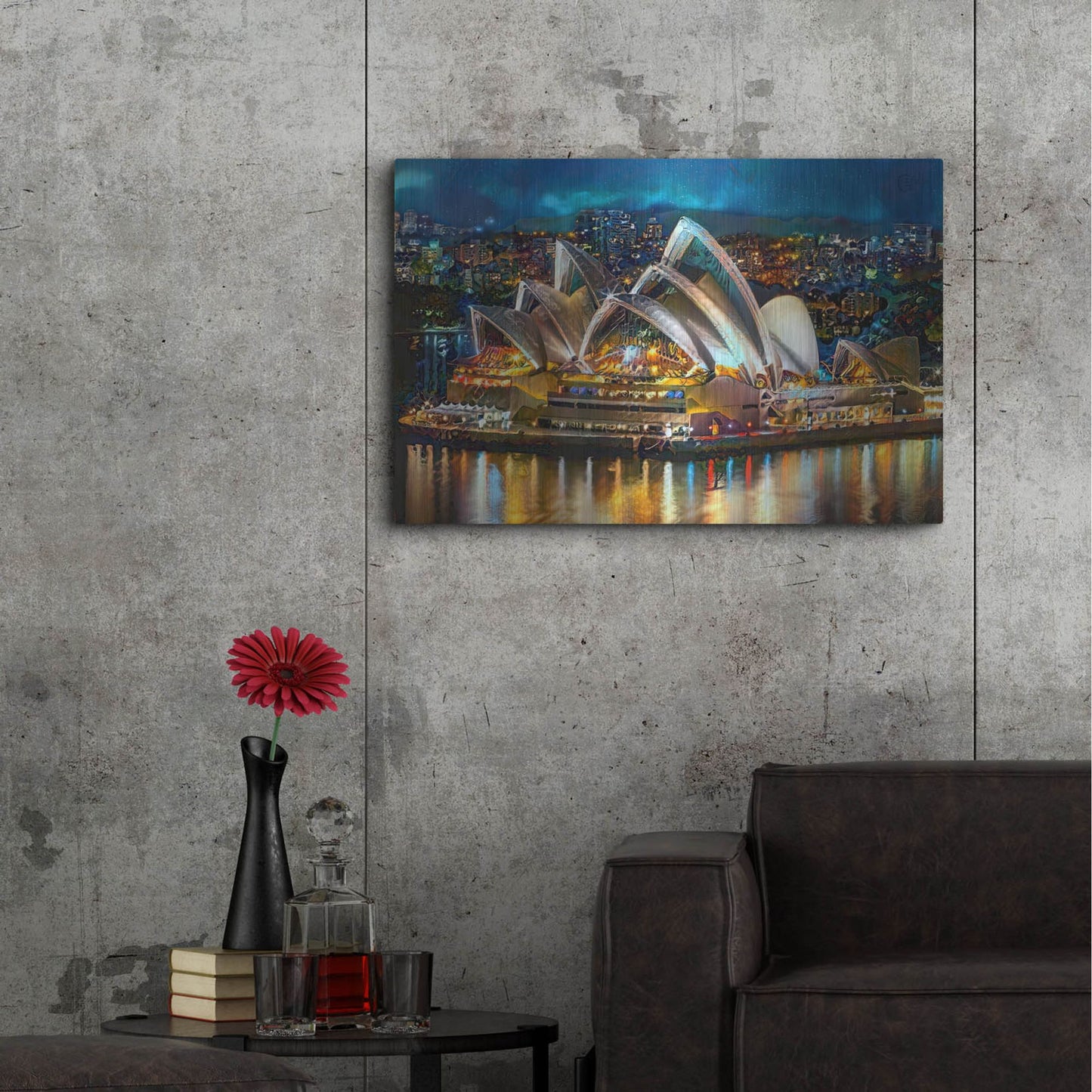 Luxe Metal Art 'Australia Sydney Opera House' by Pedro Gavidia, Metal Wall Art,36x24