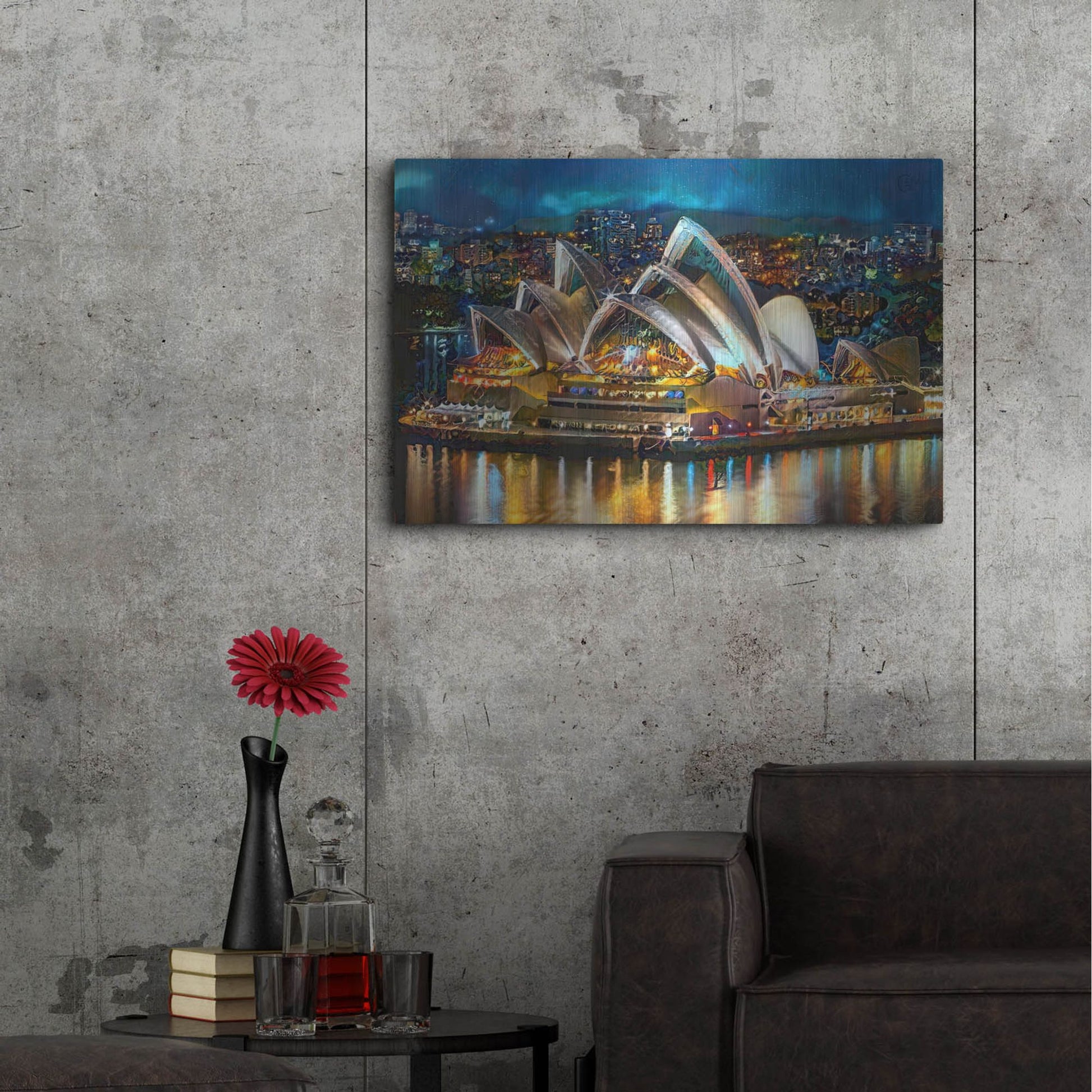 Luxe Metal Art 'Australia Sydney Opera House' by Pedro Gavidia, Metal Wall Art,36x24