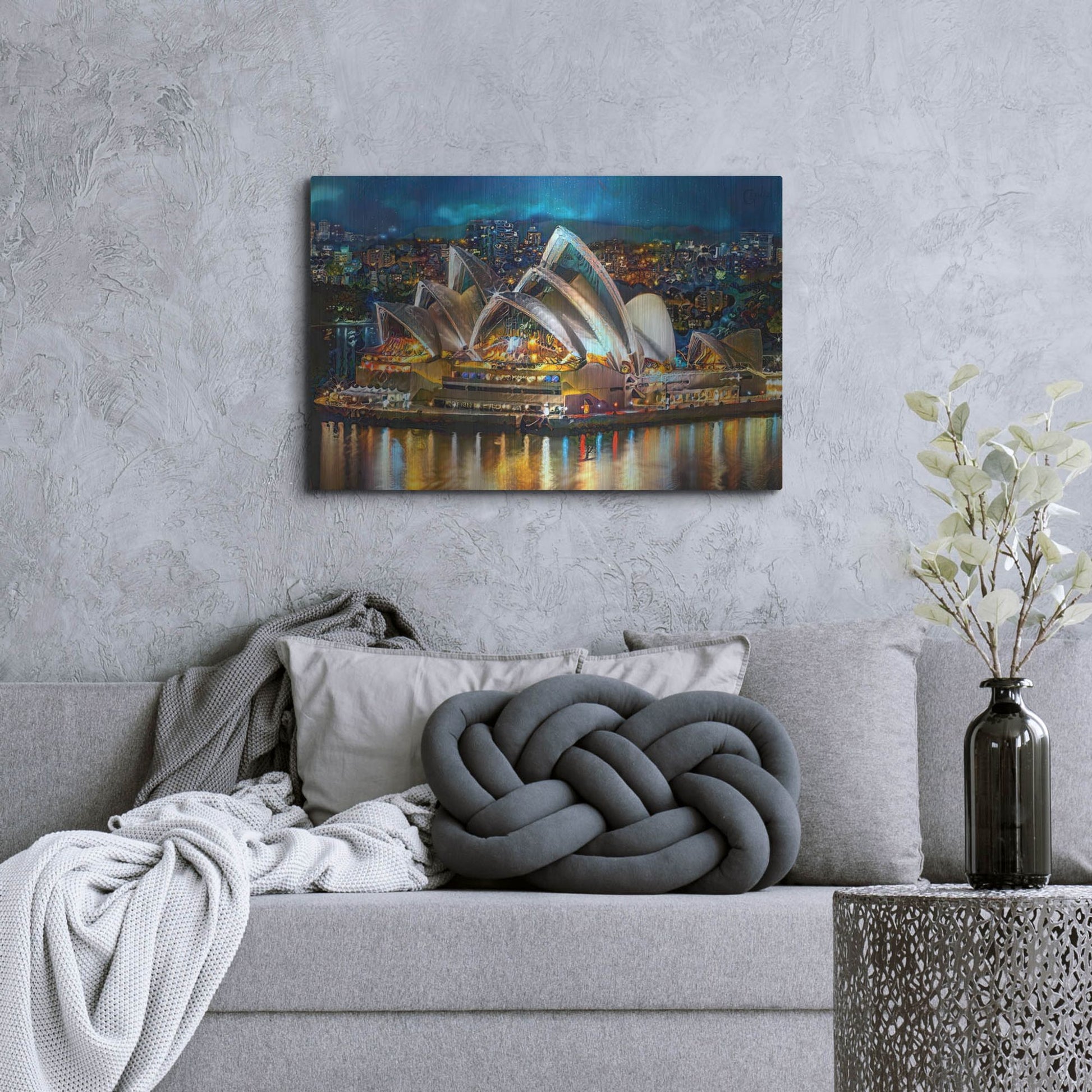 Luxe Metal Art 'Australia Sydney Opera House' by Pedro Gavidia, Metal Wall Art,36x24