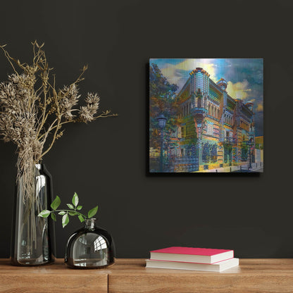 Luxe Metal Art 'Barcelona Spain Casa Vicens Gaudi' by Pedro Gavidia, Metal Wall Art,12x12