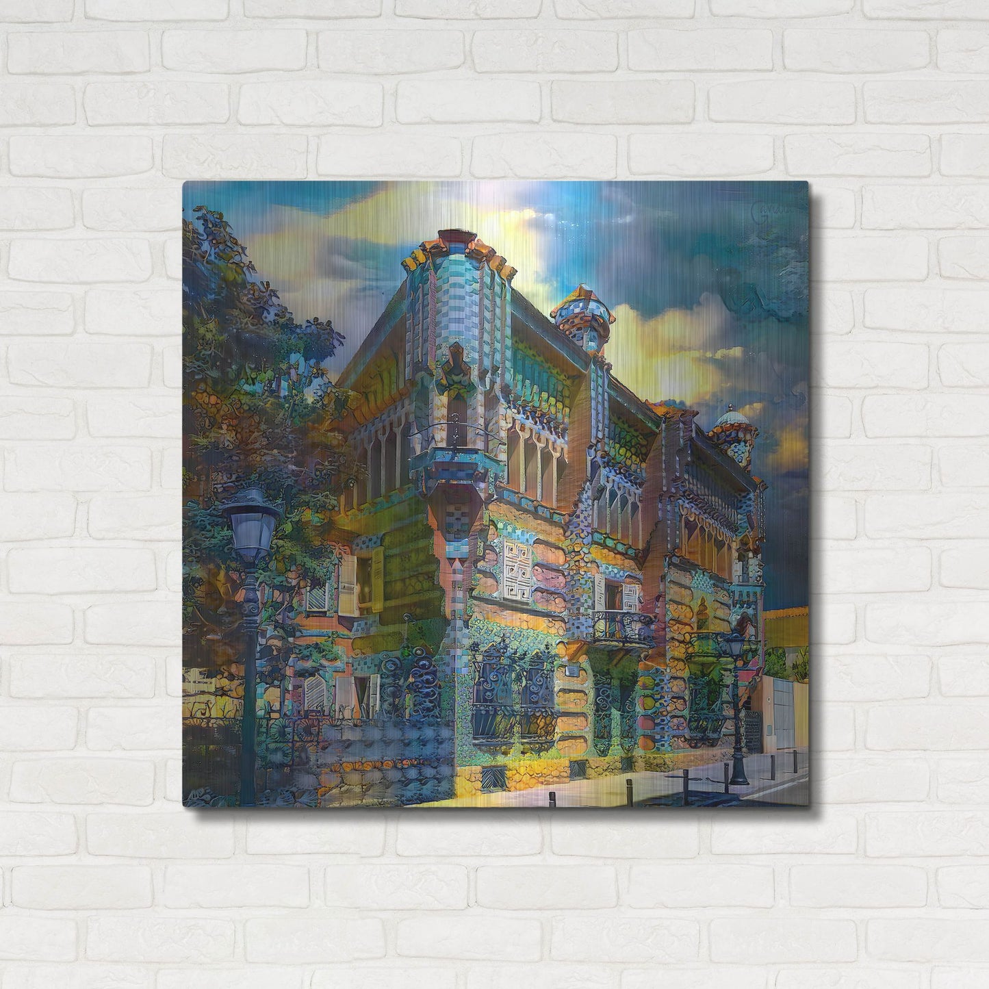 Luxe Metal Art 'Barcelona Spain Casa Vicens Gaudi' by Pedro Gavidia, Metal Wall Art,36x36