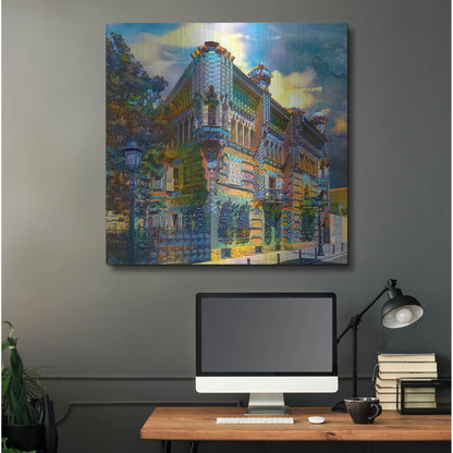 Luxe Metal Art 'Barcelona Spain Casa Vicens Gaudi' by Pedro Gavidia, Metal Wall Art,36x36