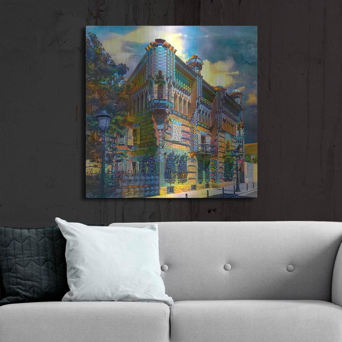 Luxe Metal Art 'Barcelona Spain Casa Vicens Gaudi' by Pedro Gavidia, Metal Wall Art,36x36