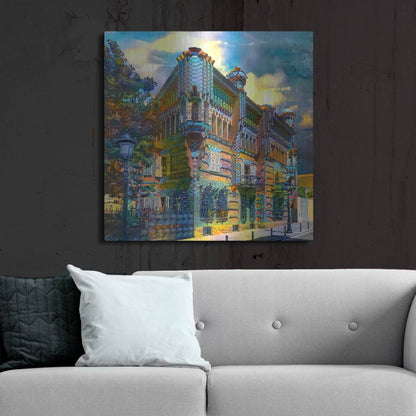 Luxe Metal Art 'Barcelona Spain Casa Vicens Gaudi' by Pedro Gavidia, Metal Wall Art,36x36
