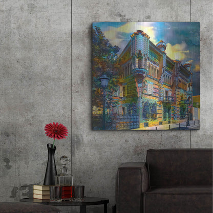 Luxe Metal Art 'Barcelona Spain Casa Vicens Gaudi' by Pedro Gavidia, Metal Wall Art,36x36