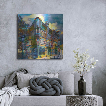 Luxe Metal Art 'Barcelona Spain Casa Vicens Gaudi' by Pedro Gavidia, Metal Wall Art,36x36