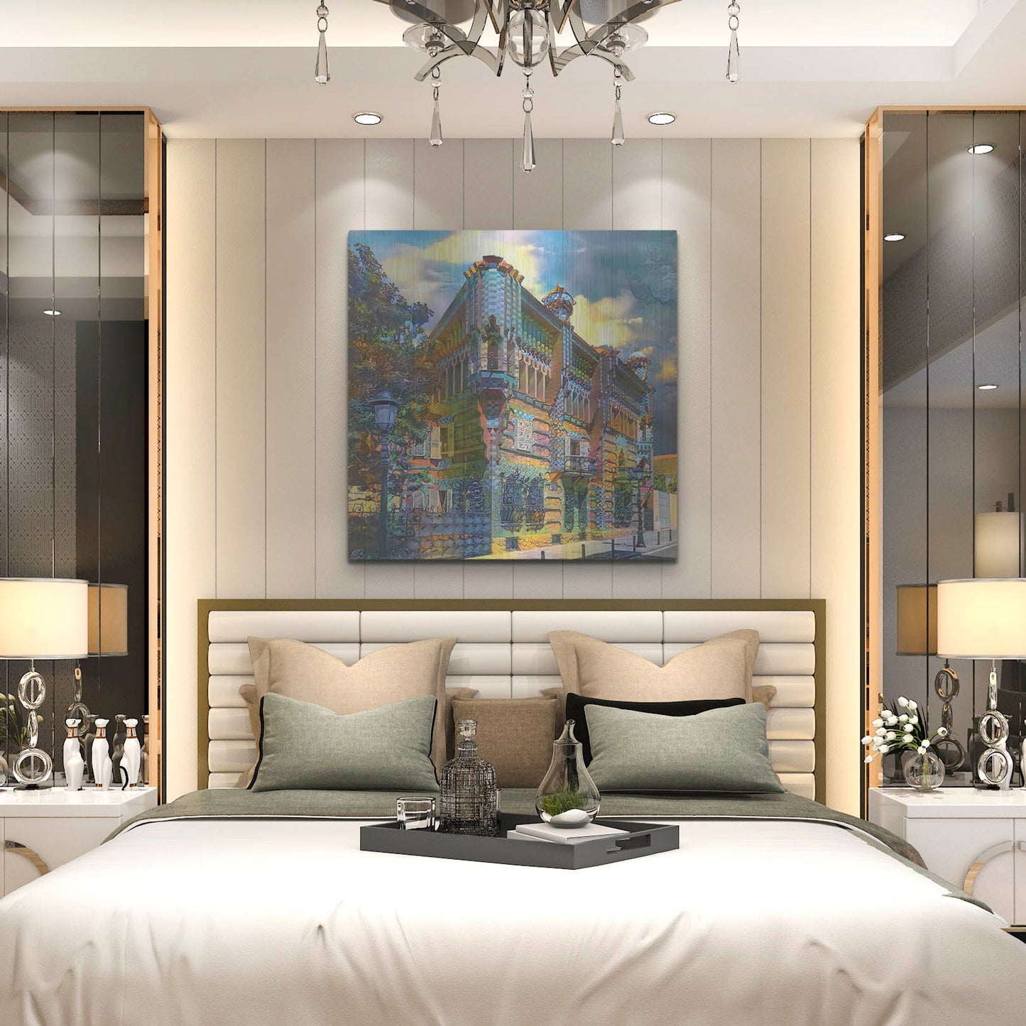 Luxe Metal Art 'Barcelona Spain Casa Vicens Gaudi' by Pedro Gavidia, Metal Wall Art,36x36