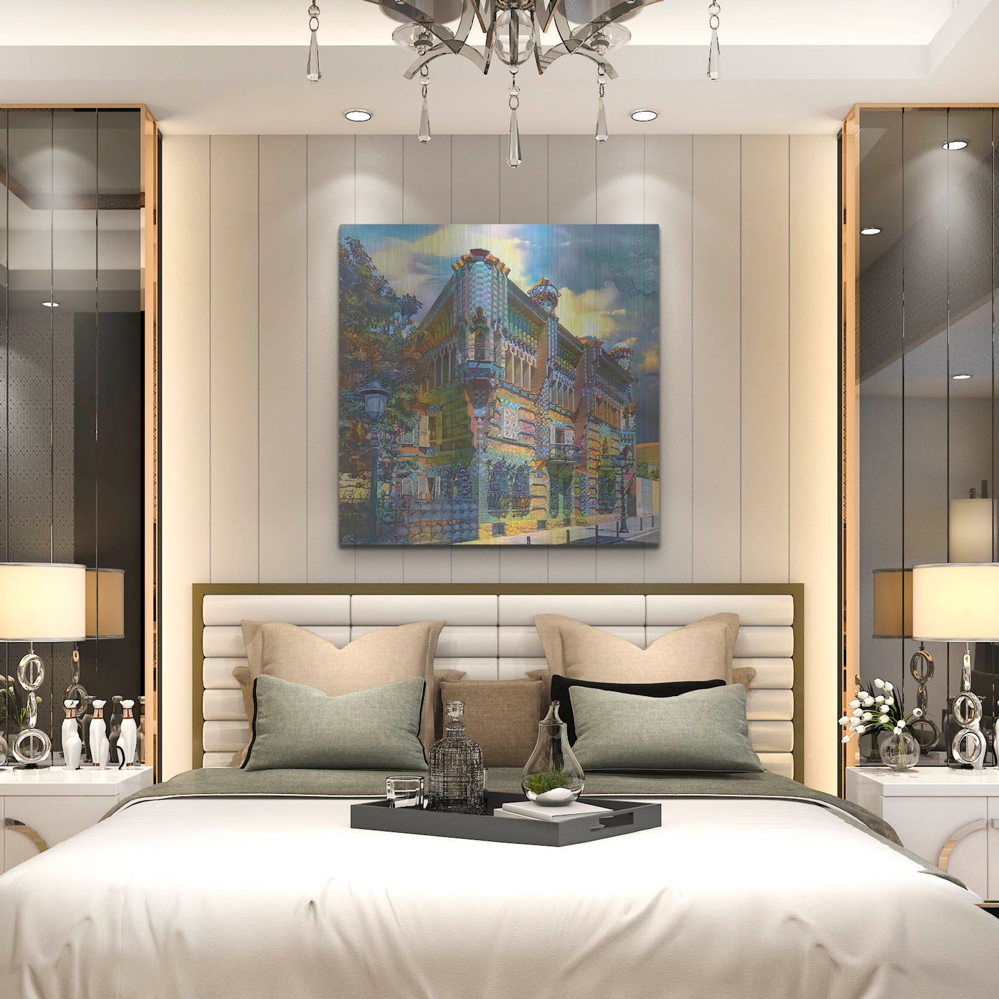 Luxe Metal Art 'Barcelona Spain Casa Vicens Gaudi' by Pedro Gavidia, Metal Wall Art,36x36