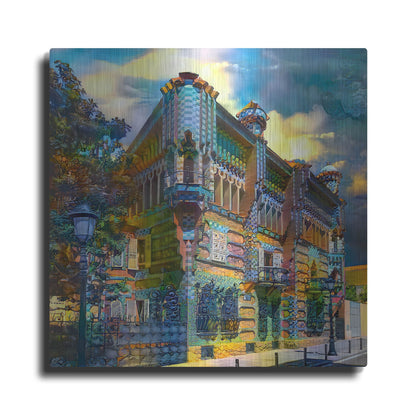Luxe Metal Art 'Barcelona Spain Casa Vicens Gaudi' by Pedro Gavidia, Metal Wall Art