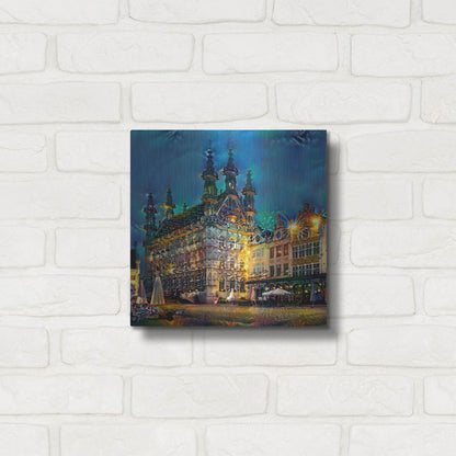 Luxe Metal Art 'Belgium Leuven Town Hall' by Pedro Gavidia, Metal Wall Art,12x12