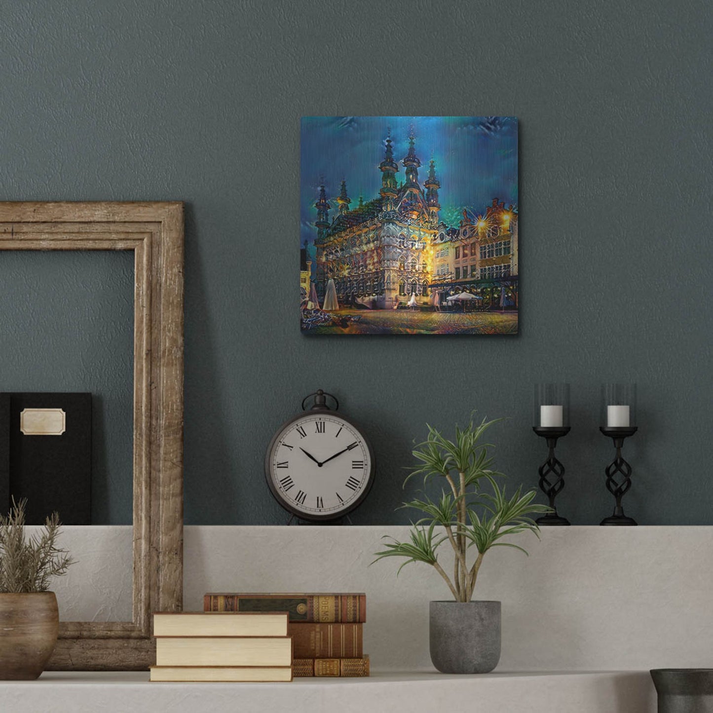 Luxe Metal Art 'Belgium Leuven Town Hall' by Pedro Gavidia, Metal Wall Art,12x12