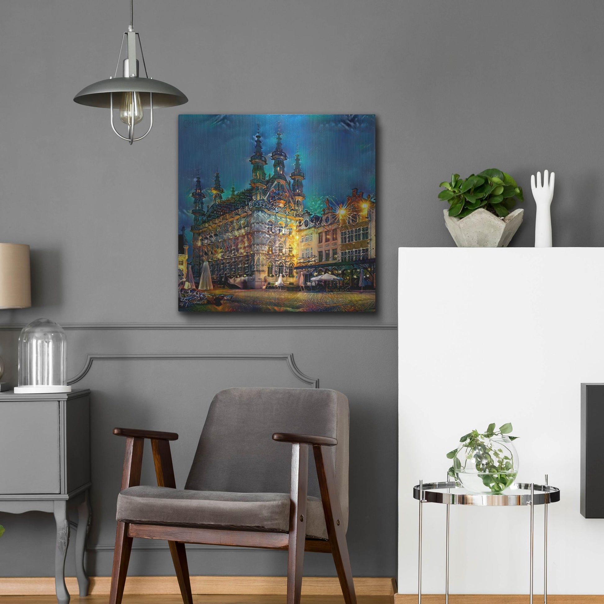 Luxe Metal Art 'Belgium Leuven Town Hall' by Pedro Gavidia, Metal Wall Art,24x24