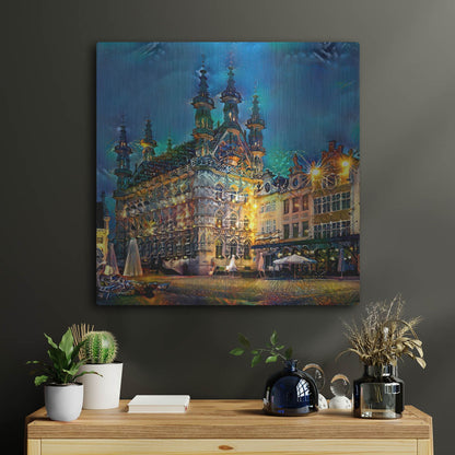 Luxe Metal Art 'Belgium Leuven Town Hall' by Pedro Gavidia, Metal Wall Art,24x24
