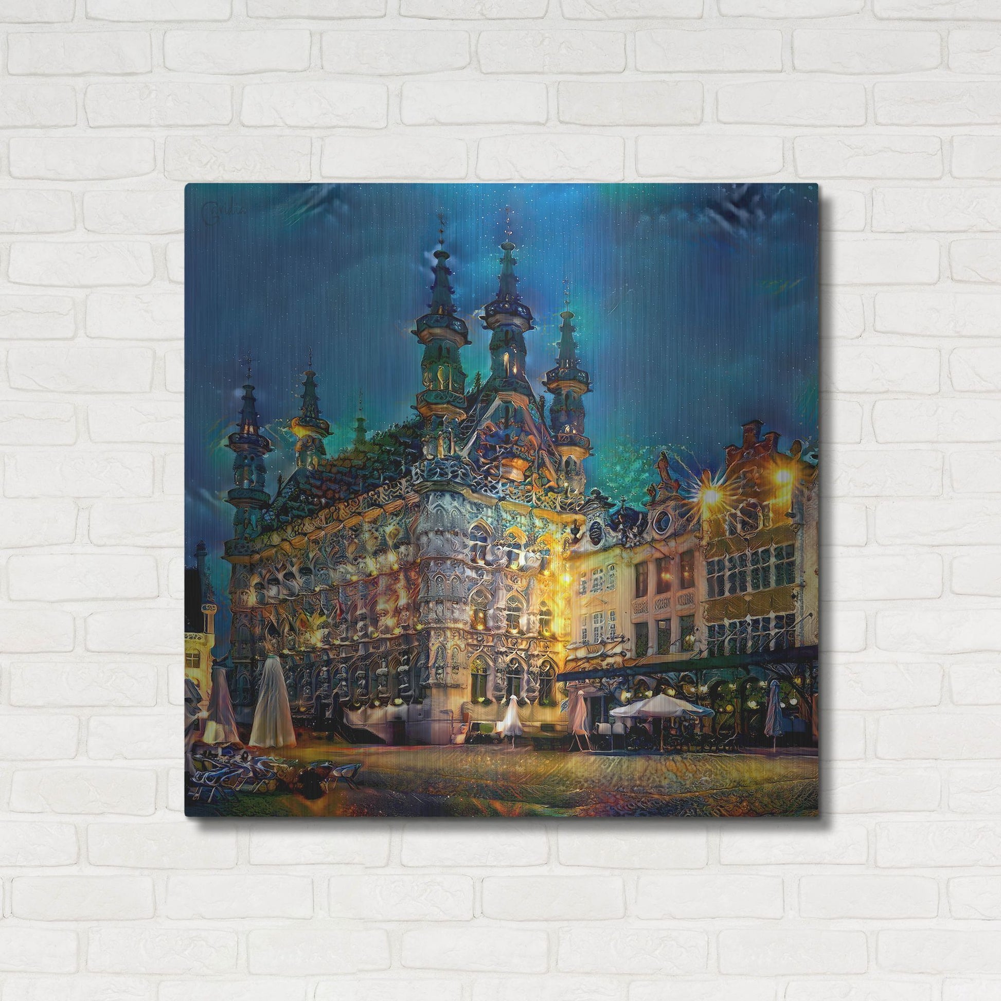 Luxe Metal Art 'Belgium Leuven Town Hall' by Pedro Gavidia, Metal Wall Art,36x36