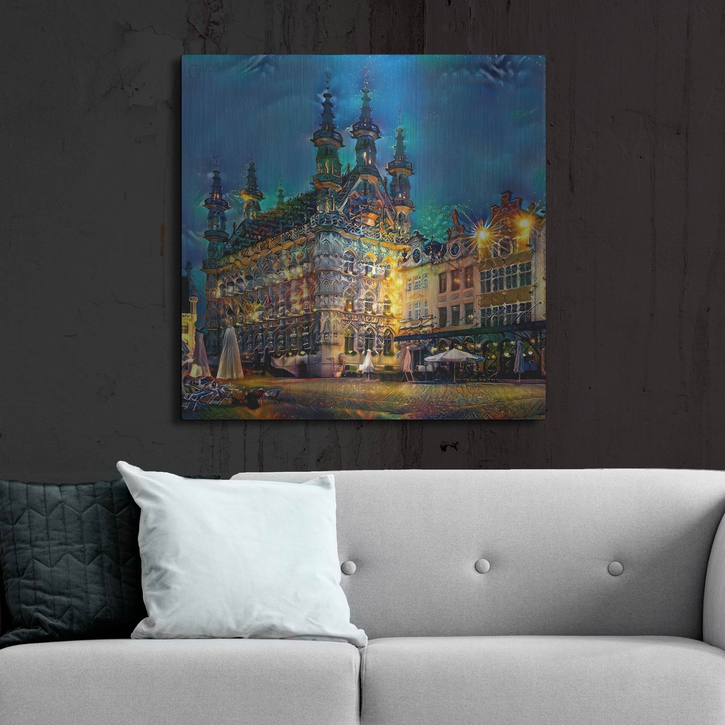 Luxe Metal Art 'Belgium Leuven Town Hall' by Pedro Gavidia, Metal Wall Art,36x36