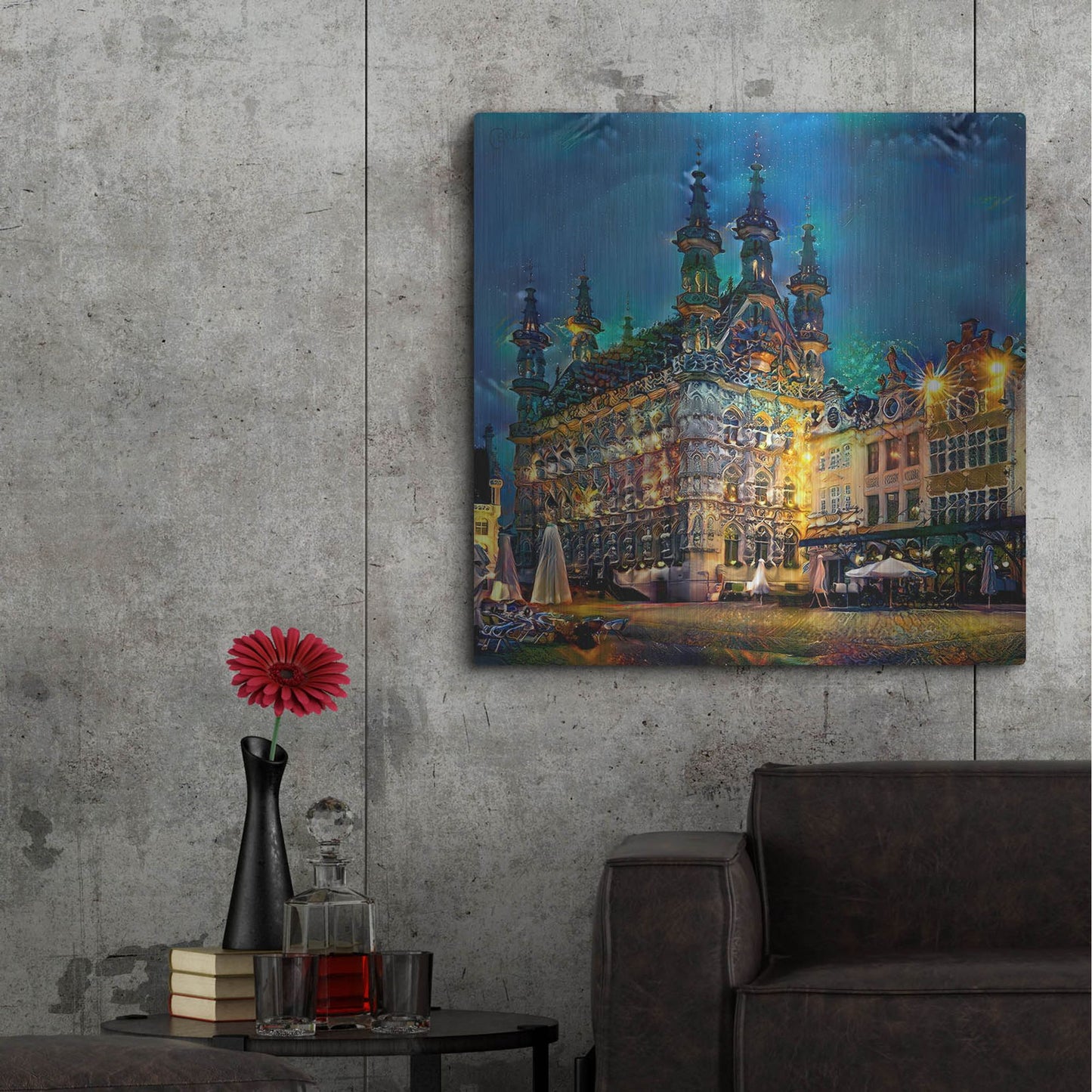 Luxe Metal Art 'Belgium Leuven Town Hall' by Pedro Gavidia, Metal Wall Art,36x36