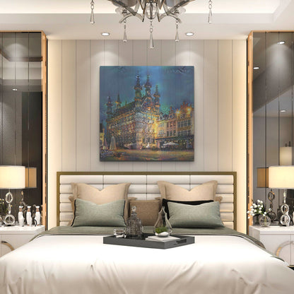 Luxe Metal Art 'Belgium Leuven Town Hall' by Pedro Gavidia, Metal Wall Art,36x36