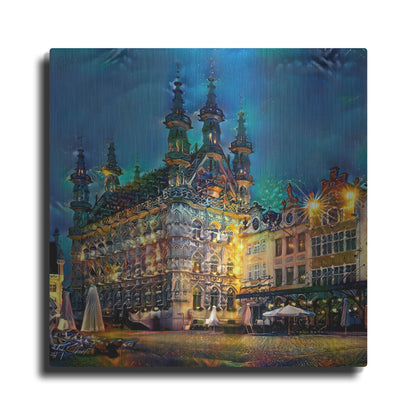 Luxe Metal Art 'Belgium Leuven Town Hall' by Pedro Gavidia, Metal Wall Art