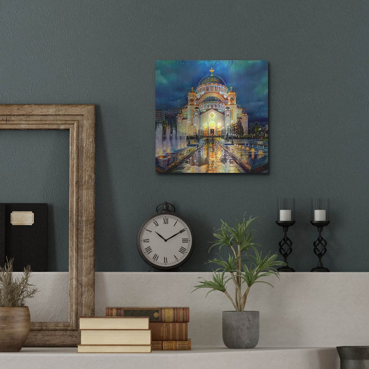 Luxe Metal Art 'Belgrade Serbia Saint Sava Temple' by Pedro Gavidia, Metal Wall Art,12x12