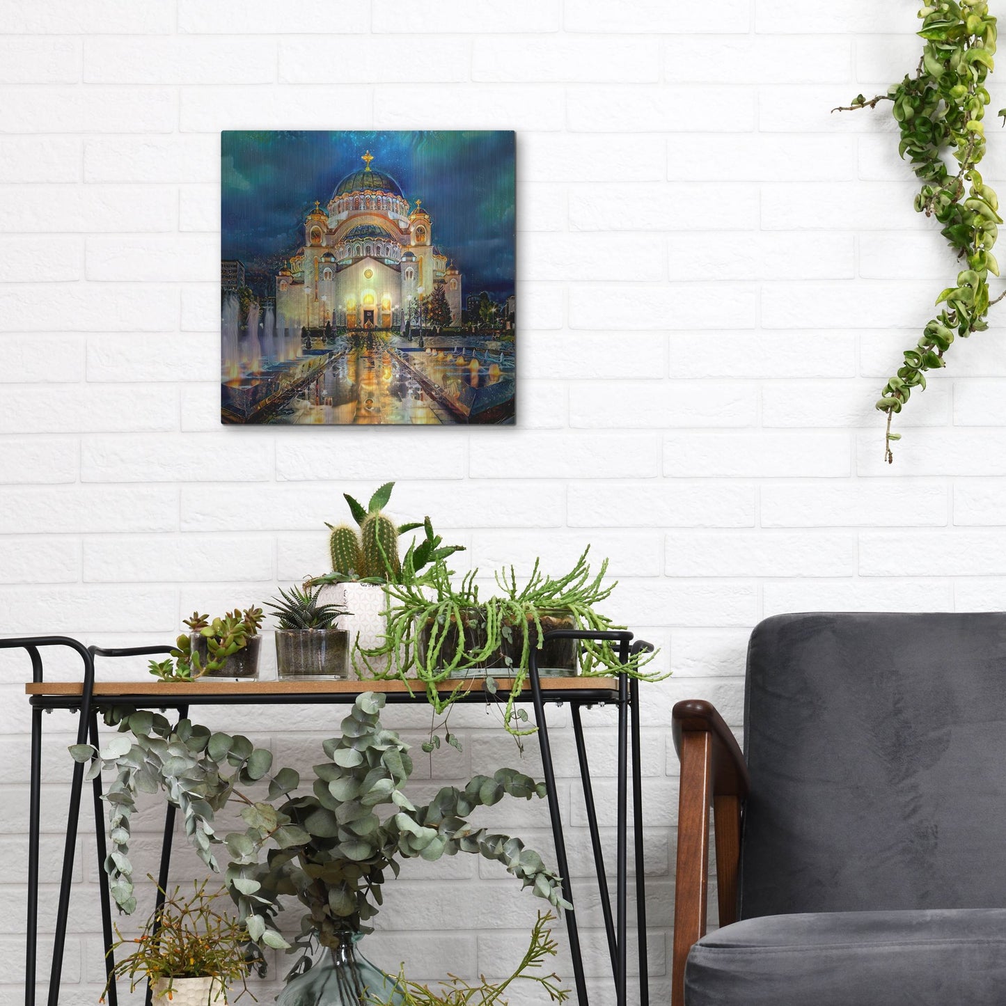 Luxe Metal Art 'Belgrade Serbia Saint Sava Temple' by Pedro Gavidia, Metal Wall Art,12x12