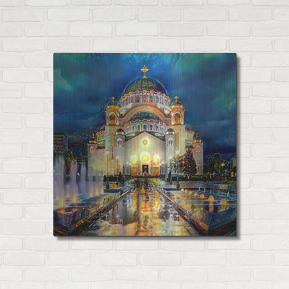 Luxe Metal Art 'Belgrade Serbia Saint Sava Temple' by Pedro Gavidia, Metal Wall Art,36x36