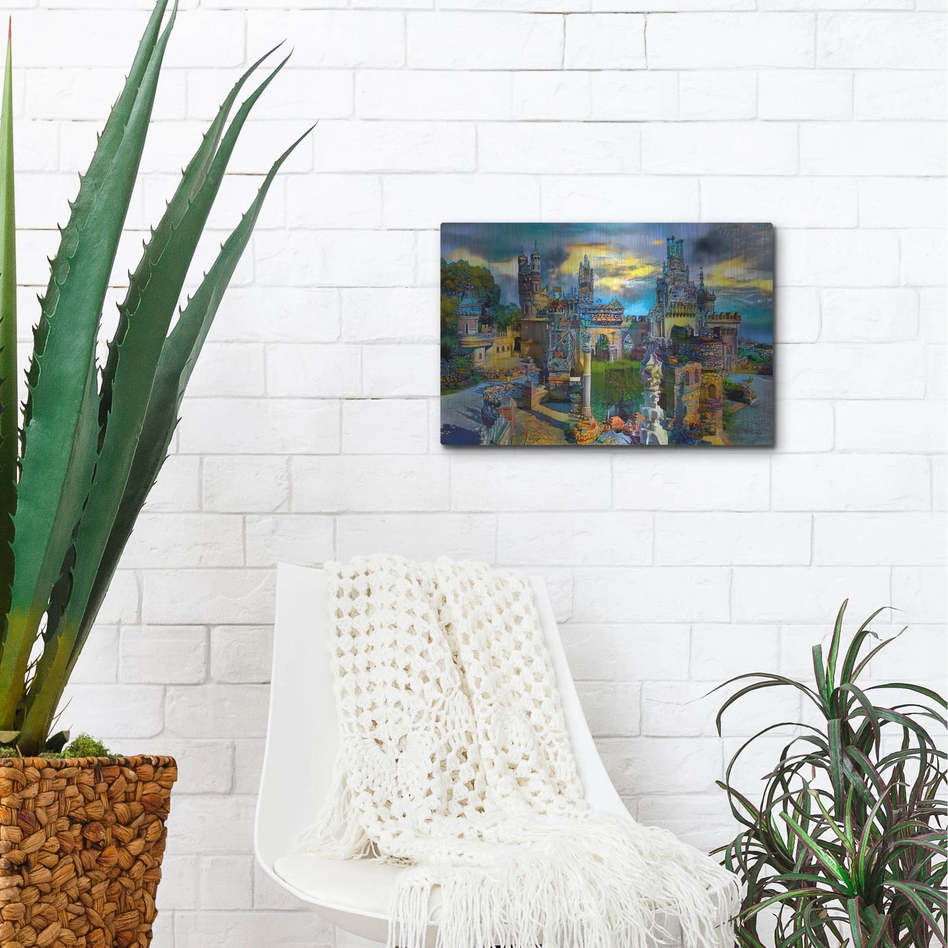 Luxe Metal Art 'Benalmadena Spain Colomares Castle' by Pedro Gavidia, Metal Wall Art,16x12